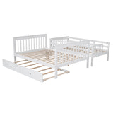 Twin Over Full Bunk Beds for Kids, Adults with Trundle and Storage