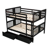 Full Over Full Bunk Beds with Storage Drawers for Kids - [Wooden, Convertible]