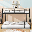 Twin XL Over Queen Metal Floor Loft Bunk Beds for Adults, Kids