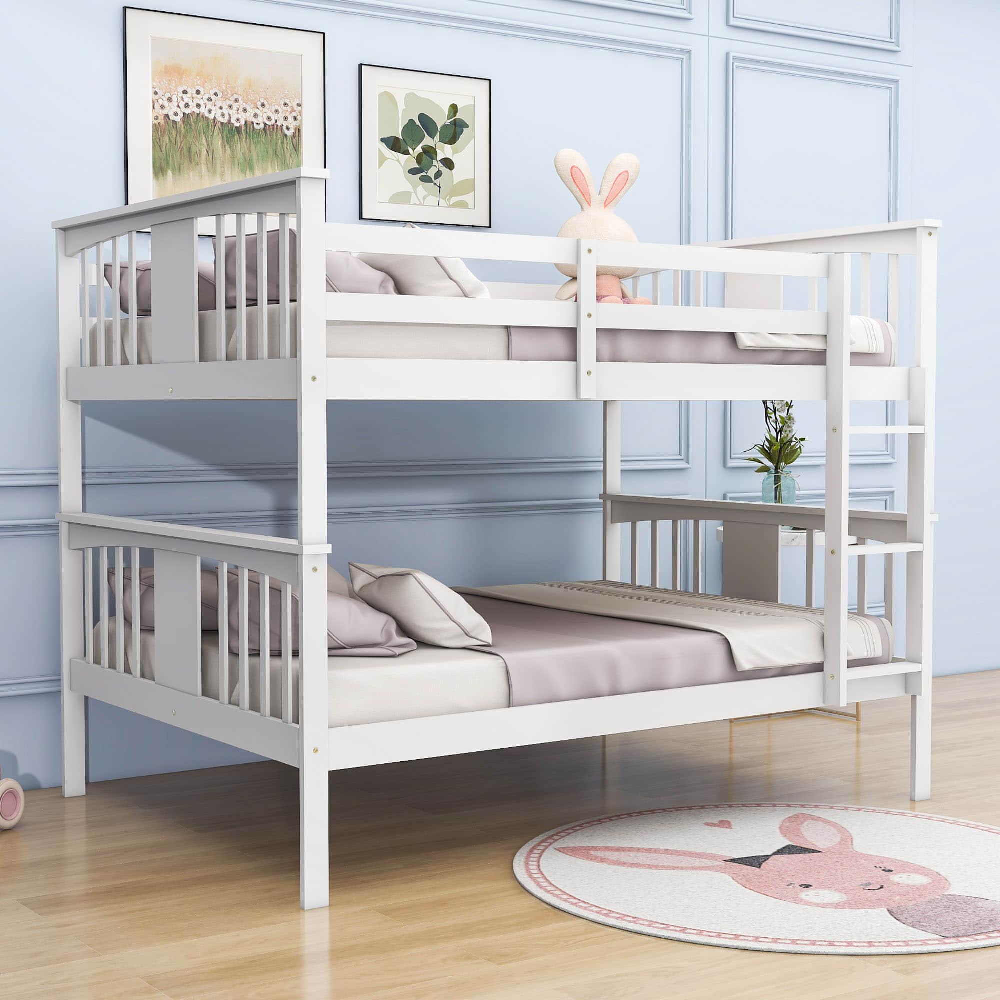 Convertible Full Over Full Bunk Beds - [Wood, Kids, Adult, Guest Room]