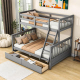 Twin over Full Convertible Bunk Bed for Kids, Adults with Storage - [Drawers]