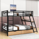 Metal Full Size Bunk Beds with Desk and Storage for Adults, Teens