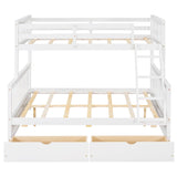 Twin over Full Convertible Bunk Bed for Kids, Adults with Storage - [Drawers]