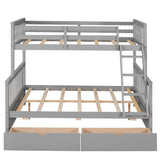 Twin over Full Convertible Bunk Bed for Kids, Adults with Storage - [Drawers]