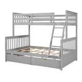 Twin over Full Convertible Bunk Bed for Kids, Adults with Storage - [Drawers]