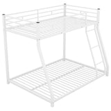 Modern Twin Over Full Metal Low Bunk Beds - [Floor, Classic]