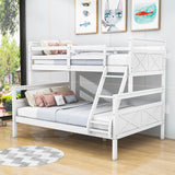 Wooden Twin Over Full Convertible Bunk Bed for Kids, Adults