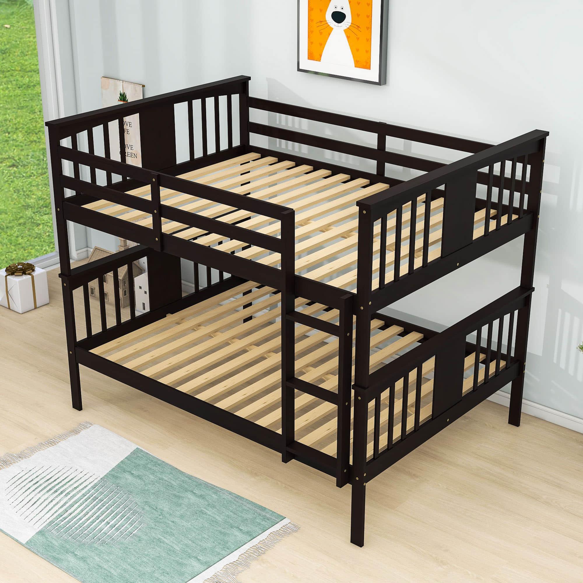 Convertible Full Over Full Bunk Beds - [Wood, Kids, Adult, Guest Room]