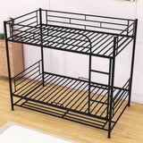 Metal Twin Over Twin Convertible Bunk Beds for Adults Kids with Storage