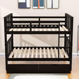 Full Over Full Bunk Beds with Storage Drawers for Kids - [Wooden, Convertible]