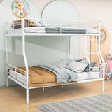 Full XL Over Queen Convertible Metal Bunk Beds for Adults, Kids