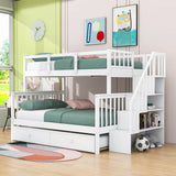 Twin Over Full Bunk Beds for Kids, Adults with Trundle and Storage