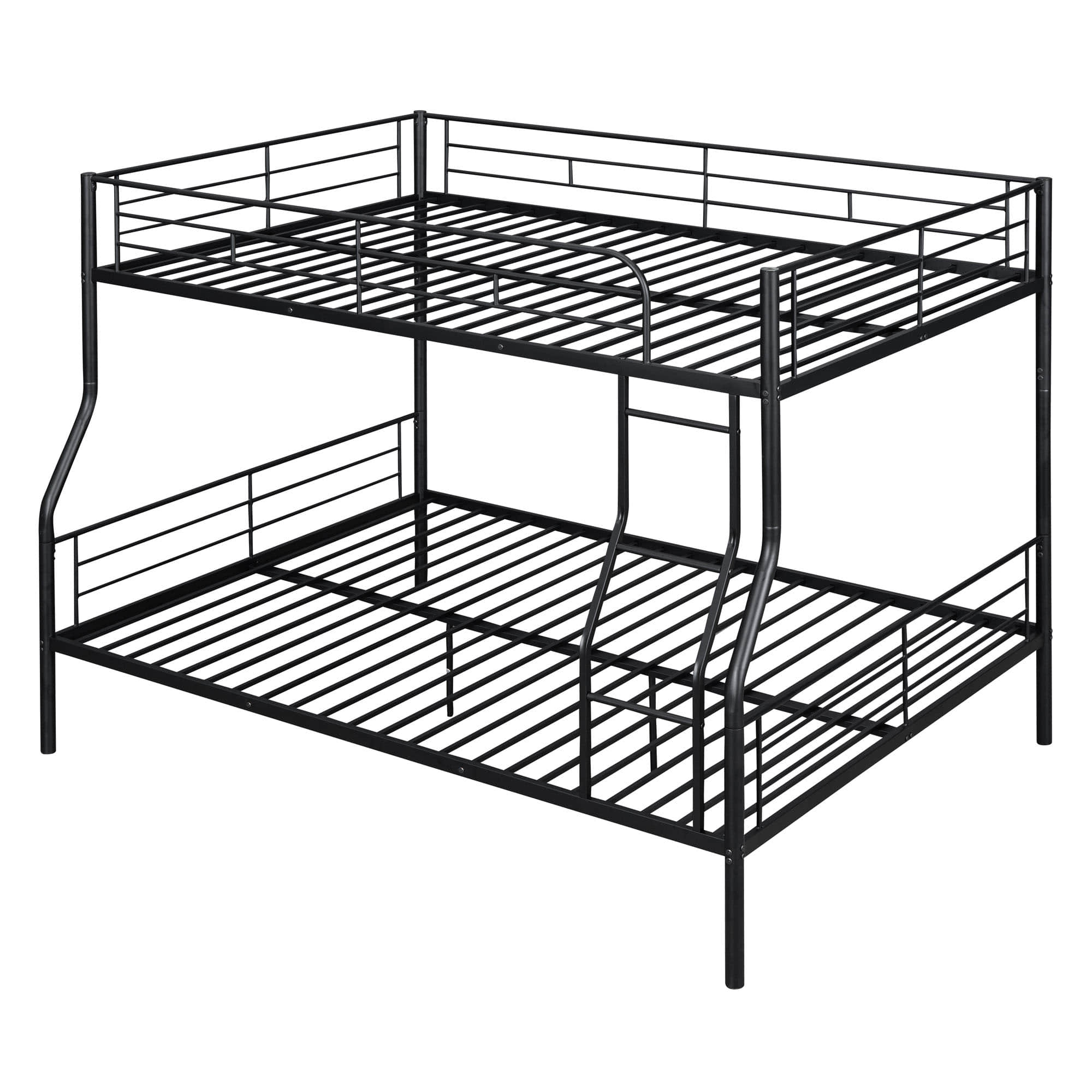 Full XL Over Queen Convertible Metal Bunk Beds for Adults, Kids