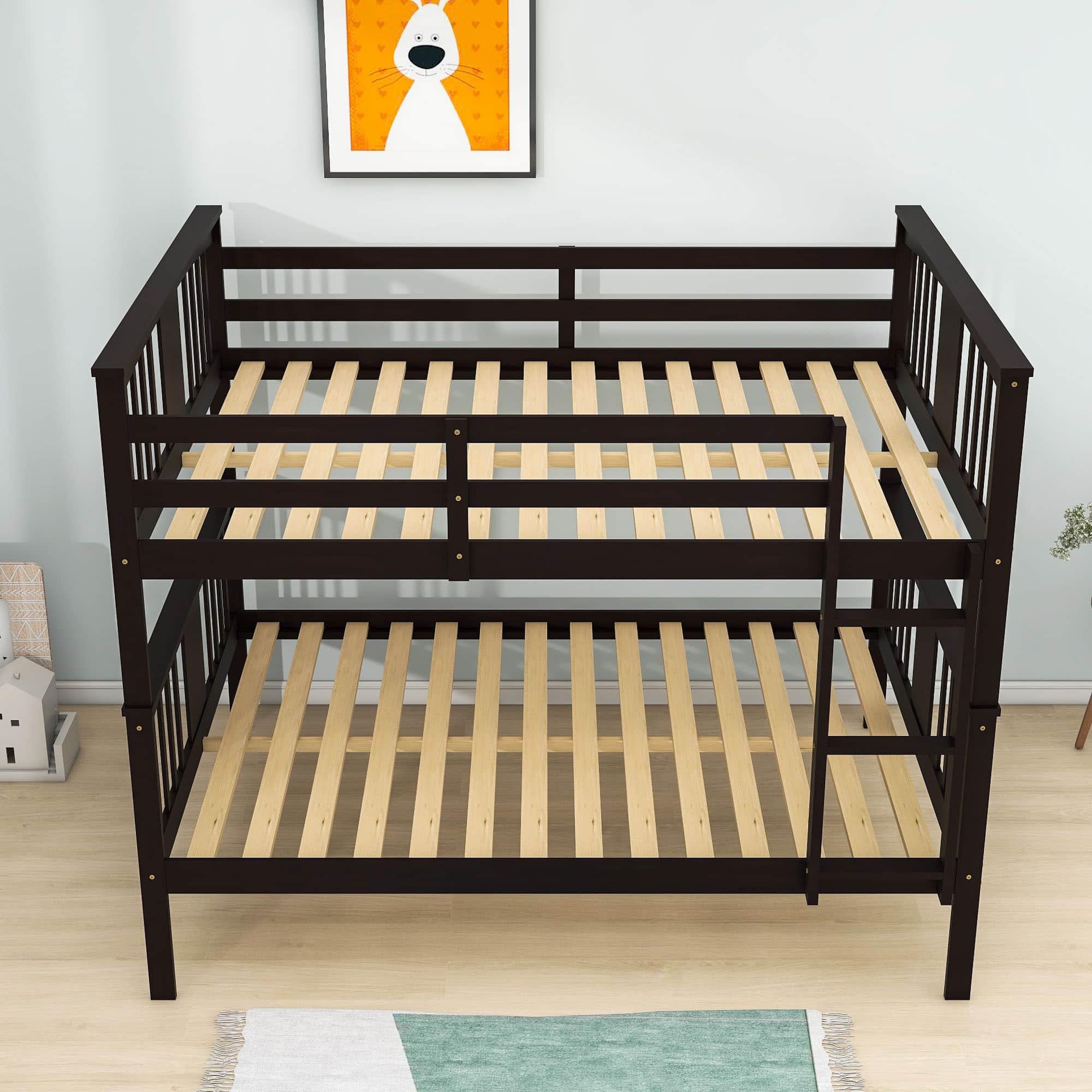 Convertible Full Over Full Bunk Beds - [Wood, Kids, Adult, Guest Room]