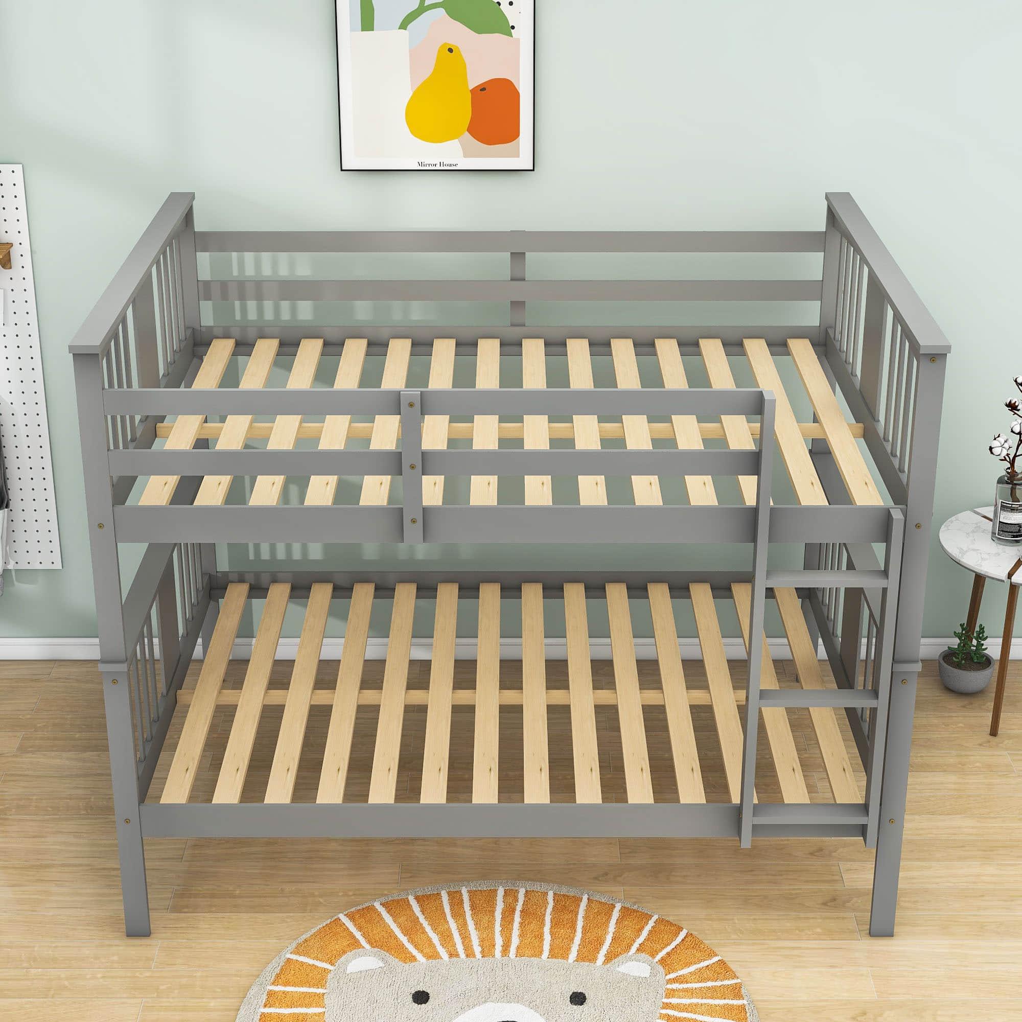 Convertible Full Over Full Bunk Beds - [Wood, Kids, Adult, Guest Room]