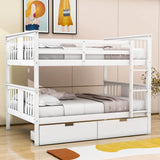 Full Over Full Bunk Beds with Storage Drawers for Kids - [Wooden, Convertible]