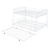 Convertible Full XL Over Queen Metal Bunk Beds with Trundle