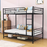 Metal Twin Over Twin Convertible Bunk Beds for Adults Kids with Storage