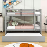 Convertible Full Over Full Bunk Beds with Trundle for Kids, Teens - [Wooden]