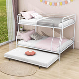 Convertible Full XL Over Queen Metal Bunk Beds with Trundle