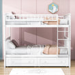 Full Over Full Bunk Beds with Storage Drawers for Kids - [Wood, Convertible, Small Room]