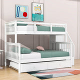 Twin Over Full Bunk Beds for Kids, Adults with Trundle and Storage