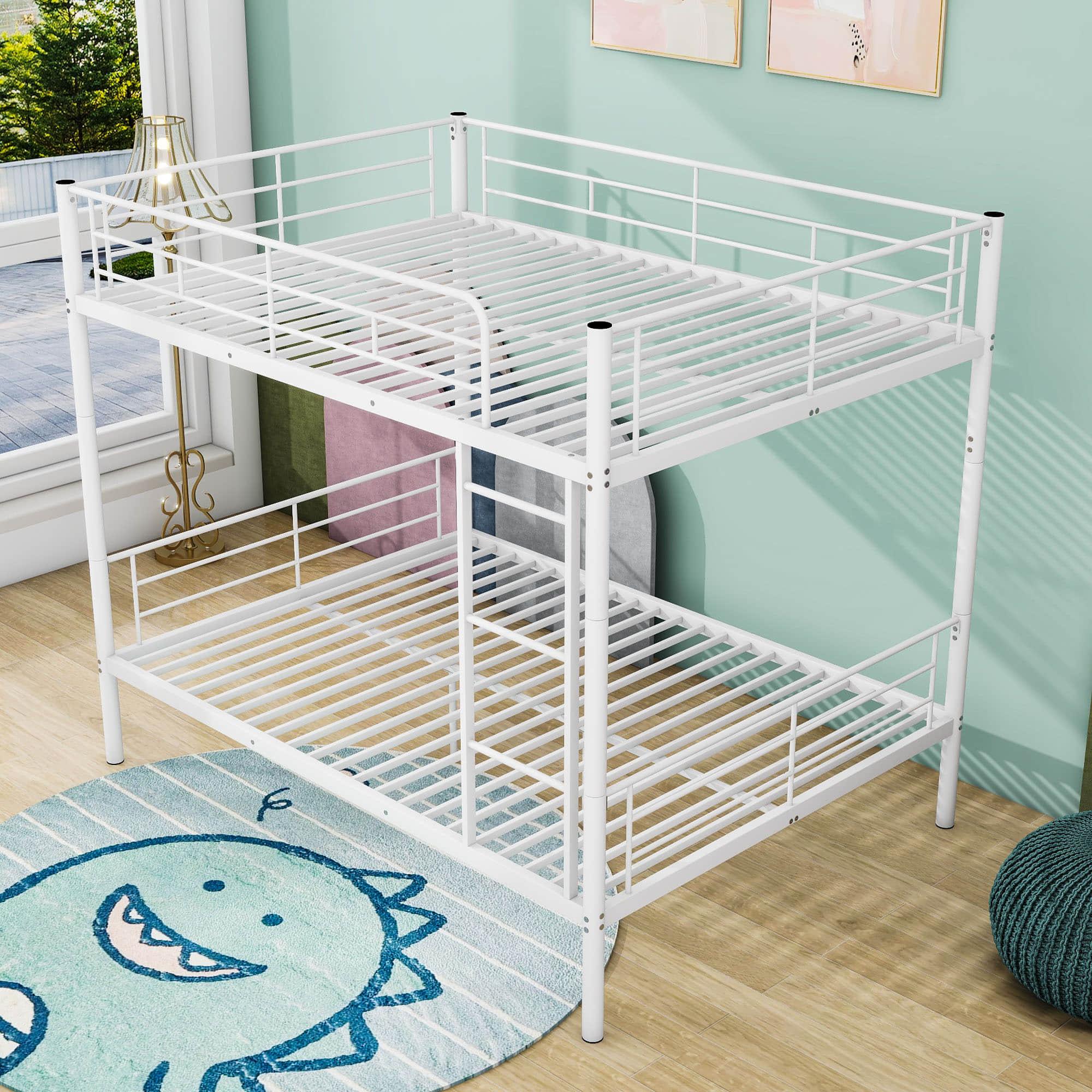 Separable Full Over Full Metal Bunk Beds for Adults, Kids