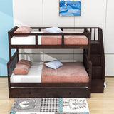 Twin Over Full Bunk Beds for Kids, Adults with Trundle and Storage