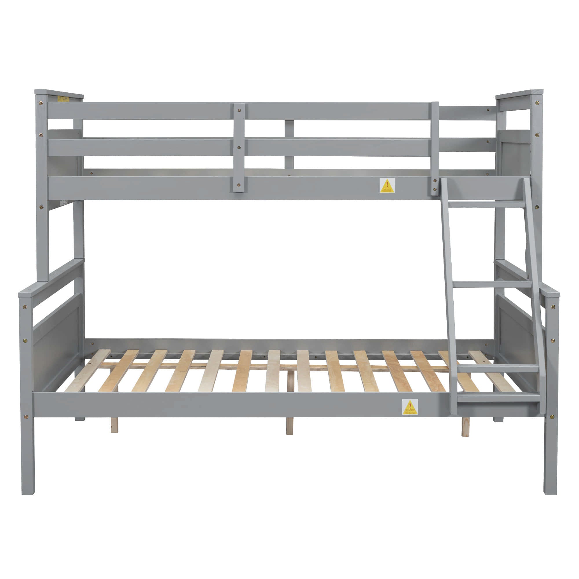 Wooden Twin Over Full Convertible Bunk Bed for Kids, Adults