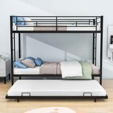 Heavy-Duty Metal Twin Over Twin Bunk Beds with Twin Trundle