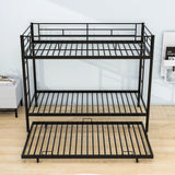 Heavy-Duty Metal Twin Over Twin Bunk Beds with Twin Trundle