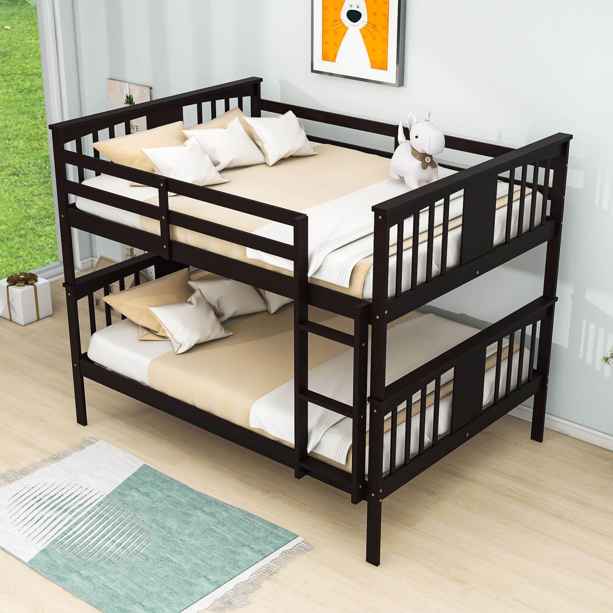 Convertible Full Over Full Bunk Beds - [Wood, Kids, Adult, Guest Room]