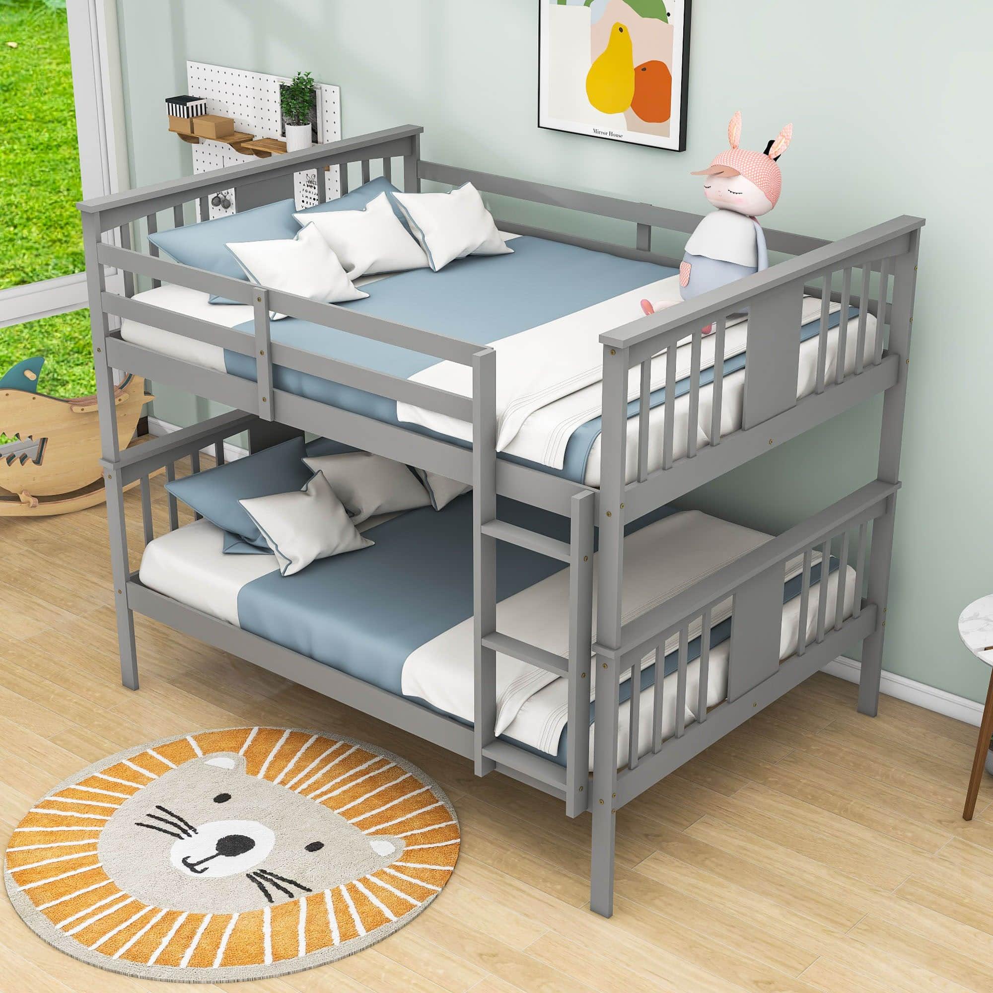 Convertible Full Over Full Bunk Beds - [Wood, Kids, Adult, Guest Room]