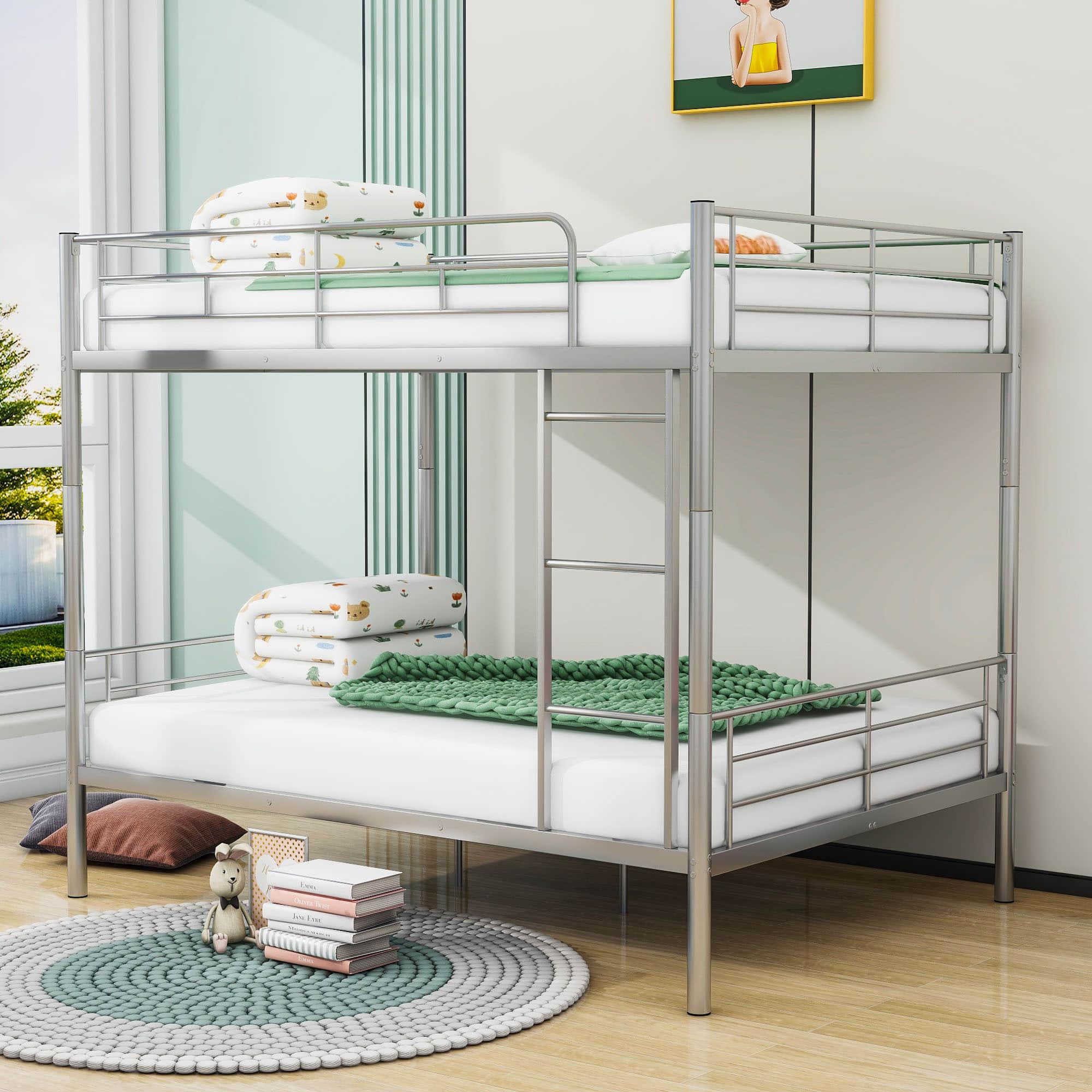 Separable Full Over Full Metal Bunk Beds for Adults, Kids