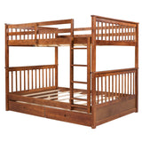 Full Over Full Bunk Beds with Storage for Kids, Adults - [Wooden, Convertible]