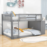 Low Full Over Full Bunk Beds for Kids, Toddlers with Storage - [Wood]