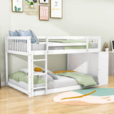 Low Full Over Full Bunk Beds for Kids, Toddlers with Storage - [Wood]