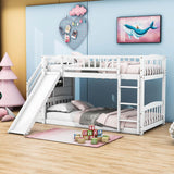 Twin Over Twin Bunk Beds with Slide and Stairs for Kids, Toddler - [Storage, Wood, Interchangeable]