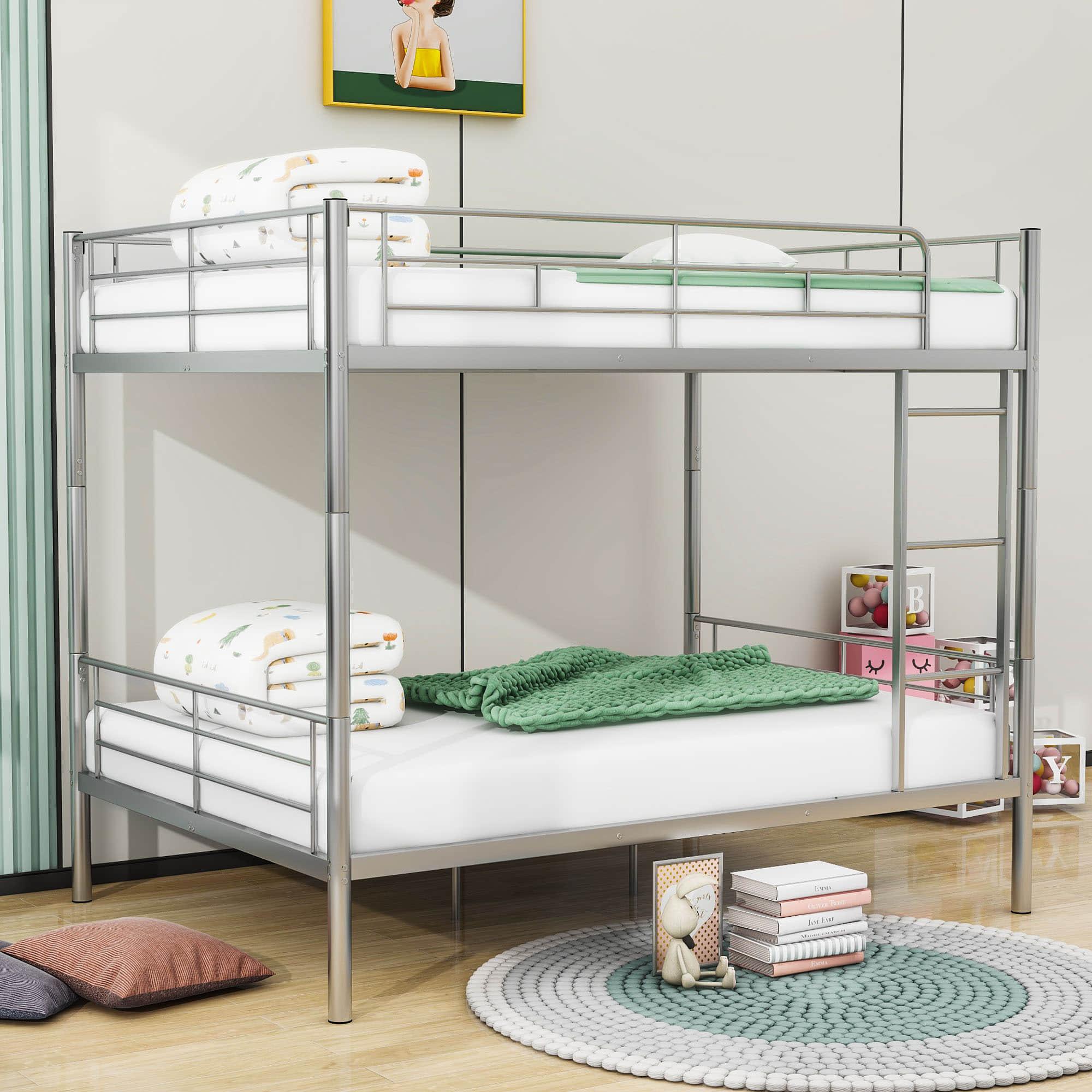 Separable Full Over Full Metal Bunk Beds for Adults, Kids