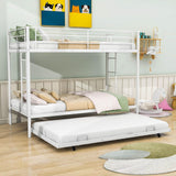 Heavy-Duty Metal Twin Over Twin Bunk Beds with Twin Trundle