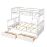 Twin over Full Convertible Bunk Bed for Kids, Adults with Storage - [Drawers]