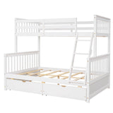 Twin over Full Convertible Bunk Bed for Kids, Adults with Storage - [Drawers]