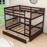 Full Over Full Bunk Beds with Storage for Kids, Adults - [Wooden, Convertible]