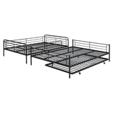 Convertible Full XL Over Queen Metal Bunk Beds with Trundle