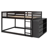 Low Full Over Full Bunk Beds for Kids, Toddlers with Storage - [Wood]