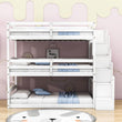 Twin 3 Tier Triple Bunk Beds for Kids with Stairs - [Separable, Floor]