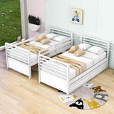 Convertible Twin Over Twin Wooden Bunk Beds with Storage Drawers