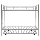 Heavy-Duty Metal Twin Over Twin Bunk Beds with Twin Trundle