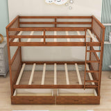 Full Over Full Bunk Beds with Storage for Kids, Adults - [Wooden, Convertible]