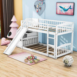 Twin Over Twin Bunk Beds with Slide and Stairs for Kids, Toddler - [Storage, Wood, Interchangeable]